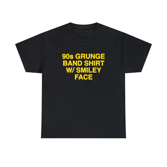 90s Grunge Band Shirt W/ Smiley Face.