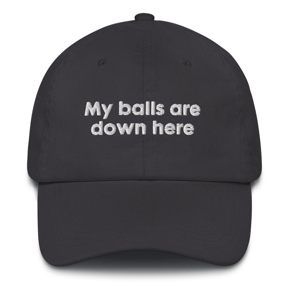 My Balls Are Down Here Dad Hat.